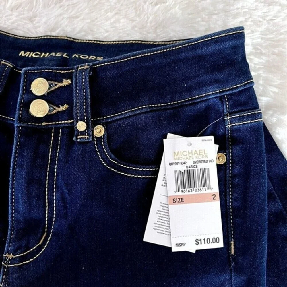 Michael‎ Kors High Waist Basics Straight Jeans Women's Size 2 Overdyed Indigo